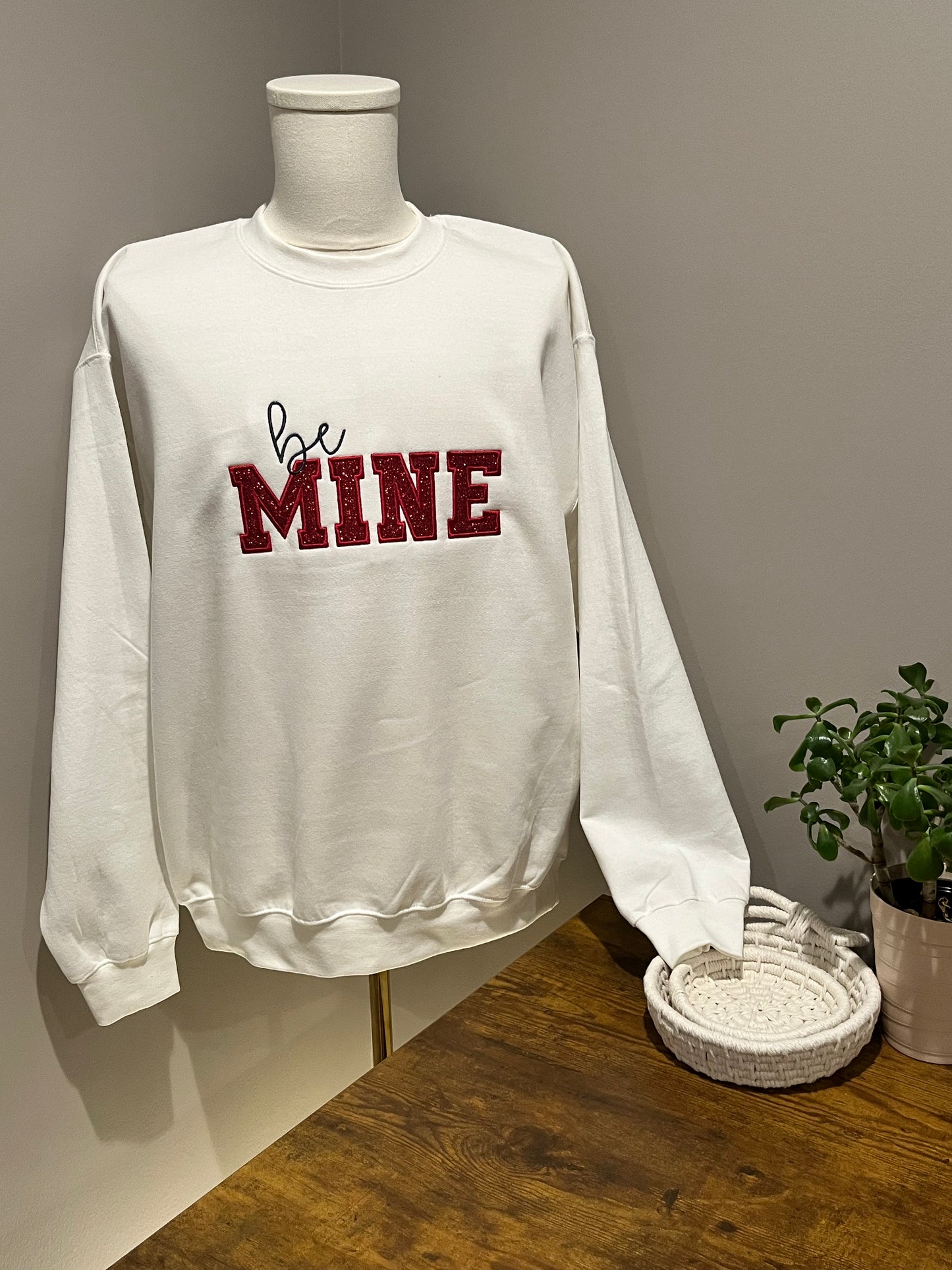 Be Mine Glitter Appliqué Sweatshirt