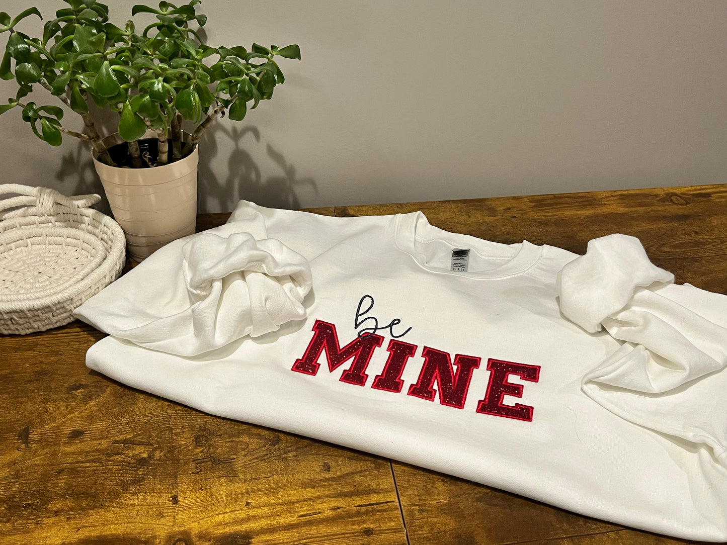 Be Mine Glitter Appliqué Sweatshirt