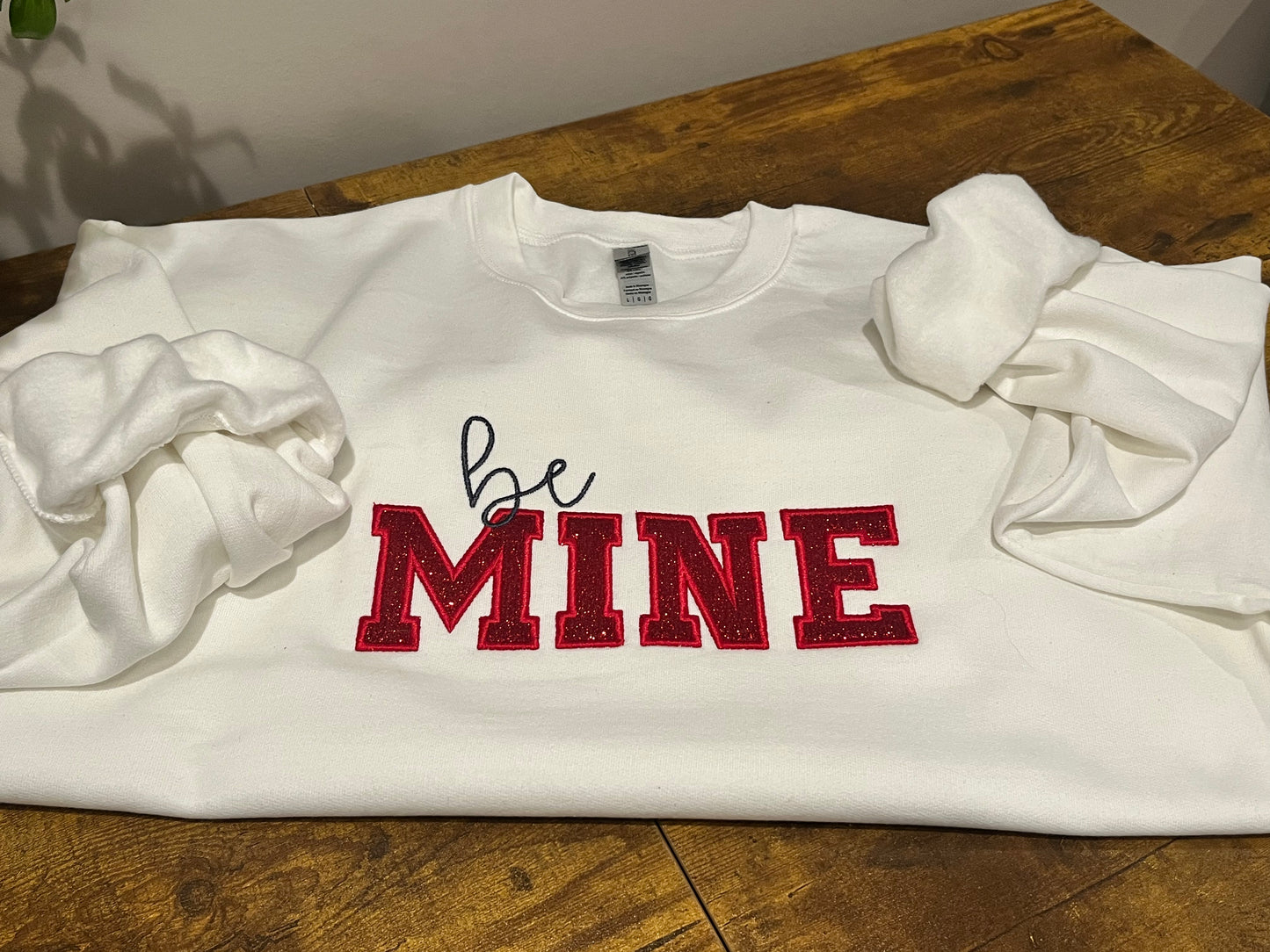 Be Mine Glitter Appliqué Sweatshirt