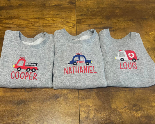 Little First Responder Vehicle Crewneck